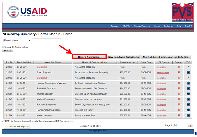 Create a PIF with Beneficiaries