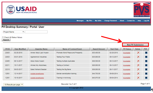 Create a PIF with Beneficiaries